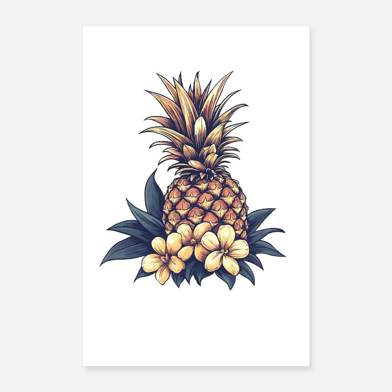 Motif de fleur d’ananas tropical Poster 40 x 60 cm