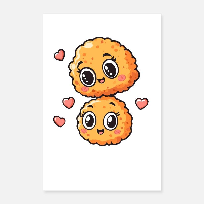 Kuschelige Snack Herzen Duo Poster 40x60 cm