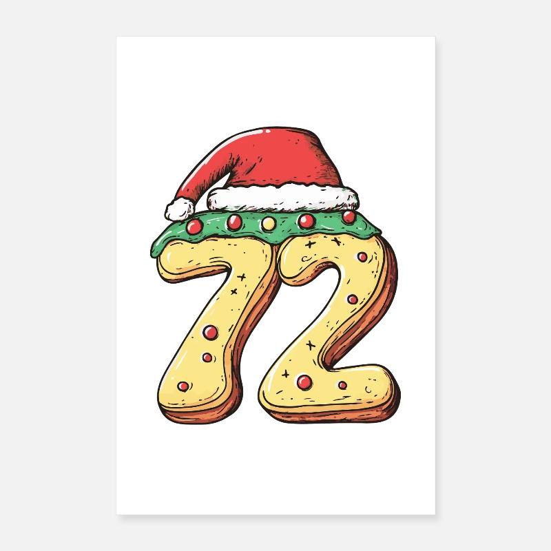 Biscuit de Noël à 72 chiffres Poster 40 x 60 cm