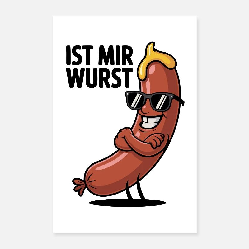 Wurstheld mit Sonnenbrille Poster 40x60 cm