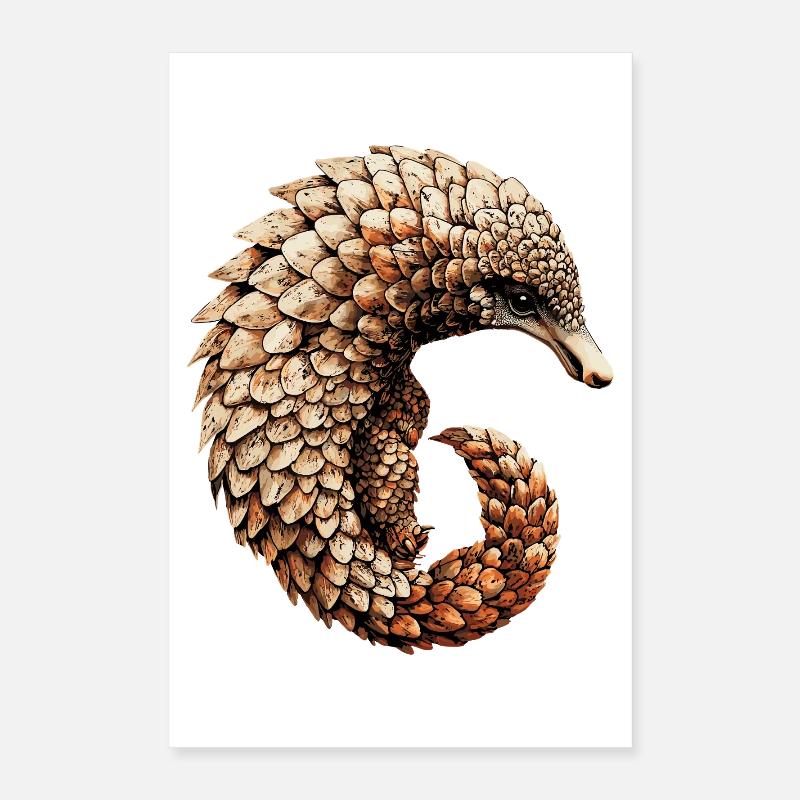 Pangolin Pangolin Pomme de pin Pangolins Poster 40 x 60 cm