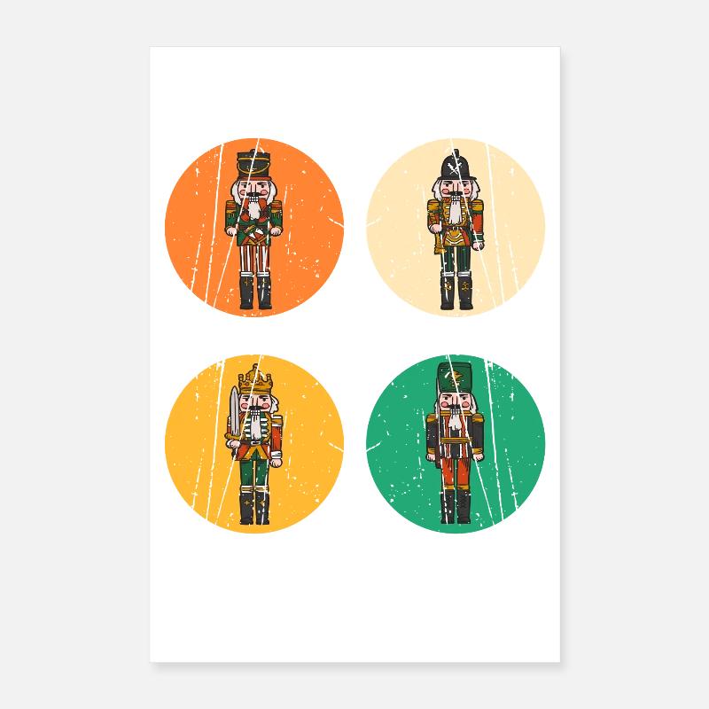 Santa Claus Nutcracker Christmas Poster 16" x 24" (40x60 cm)