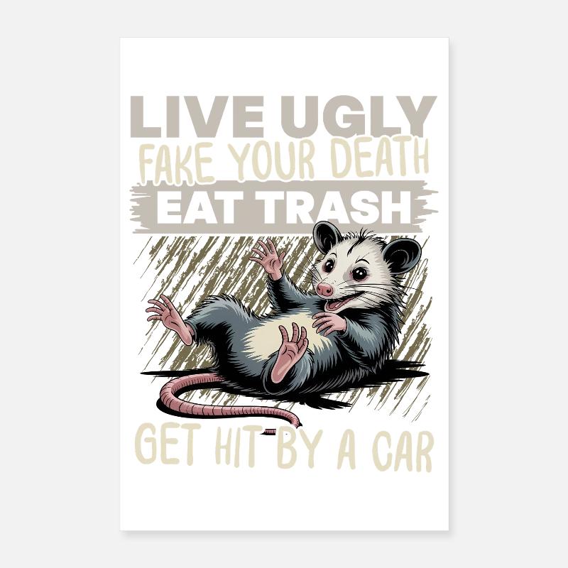 Funny Opossum Poster 40x60 cm