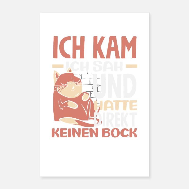 Chat drôle sans motivation Poster 40 x 60 cm