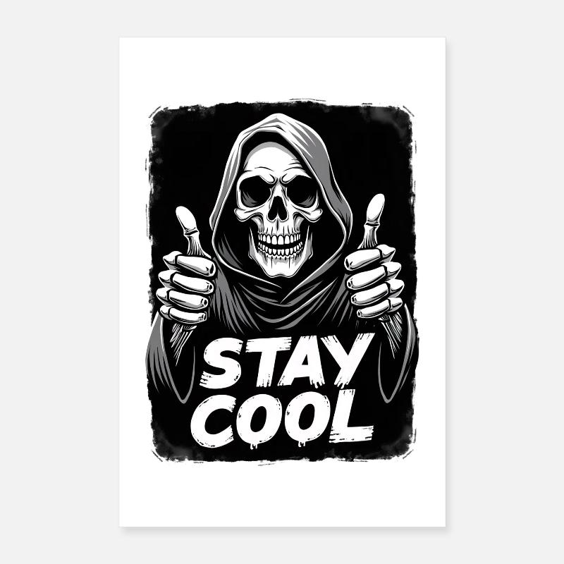 Stay Cool Grim Reaper Skull Poster 16" x 24" (40x60 cm)
