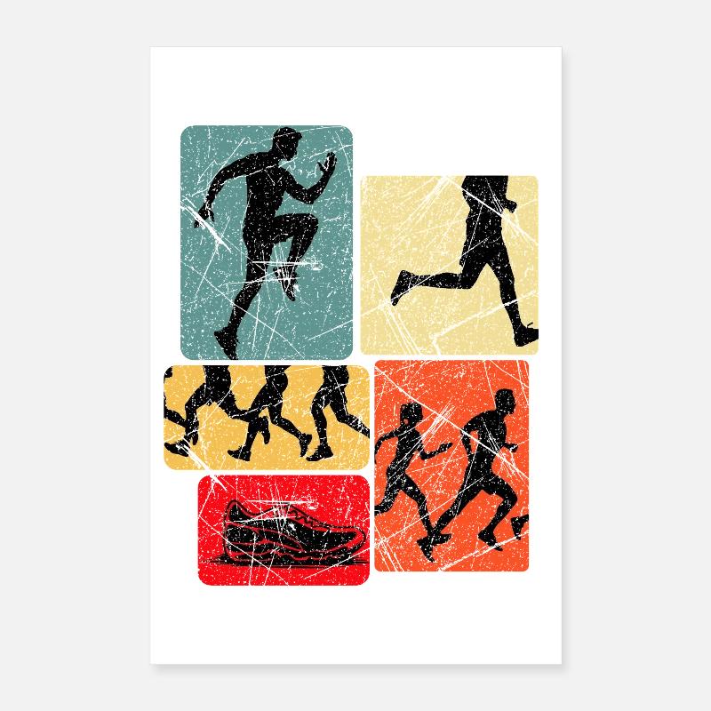 Running Joy Silhouettes Mosaic Poster 16" x 24" (40x60 cm)