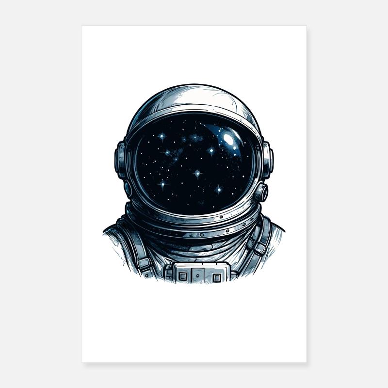 Astronaut Visor Starry Sky Poster 16" x 24" (40x60 cm)