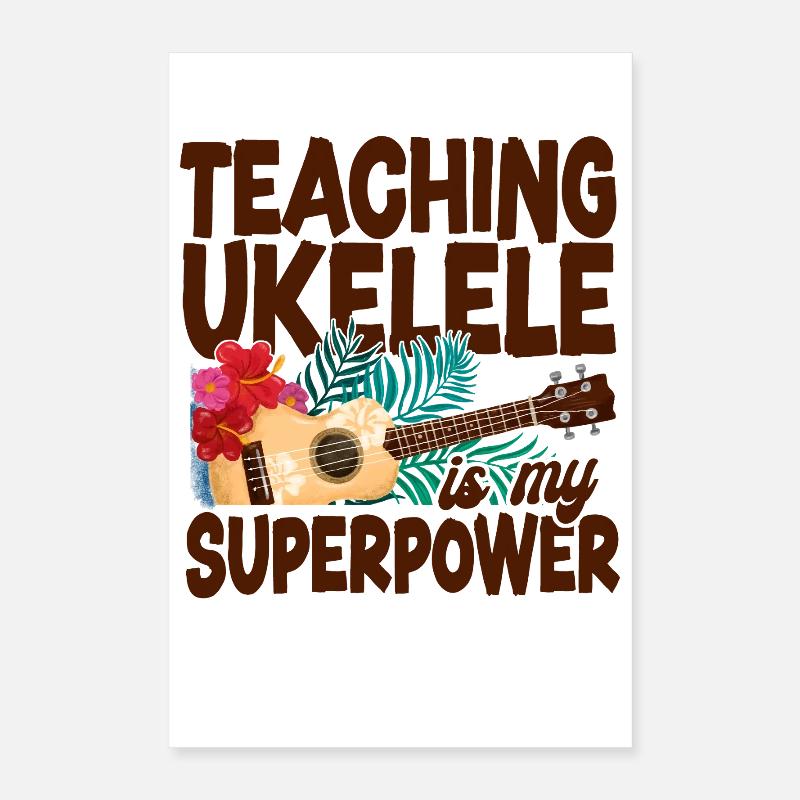 Hawaiian Ukulele Uke Teaching Poster 16" x 24" (40x60 cm)