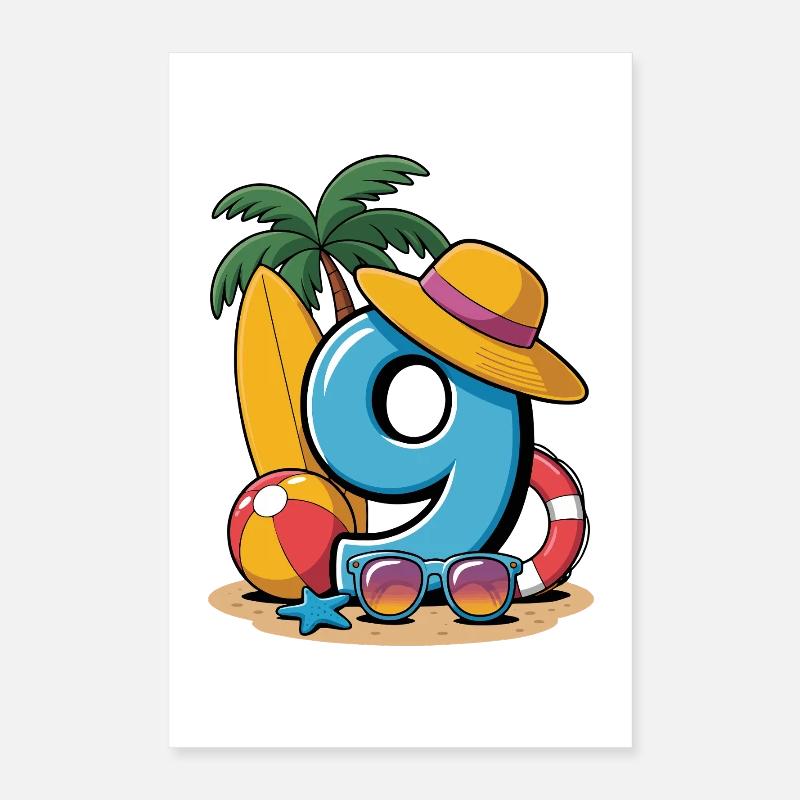 9th Birthday Vacation 9 Years Poster 16" x 24" (40x60 cm)