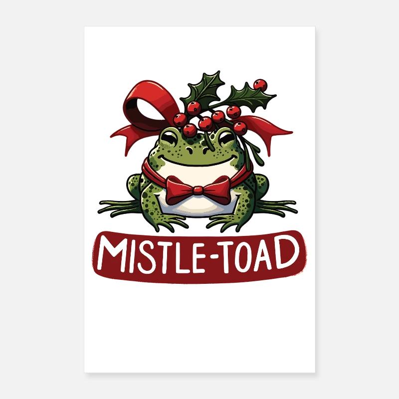 Gui et crapaud : jeu de mots drôle sur le crapaud de Noël Poster 40 x 60 cm