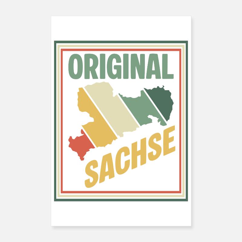 Carte originale de la Saxe Poster 40 x 60 cm
