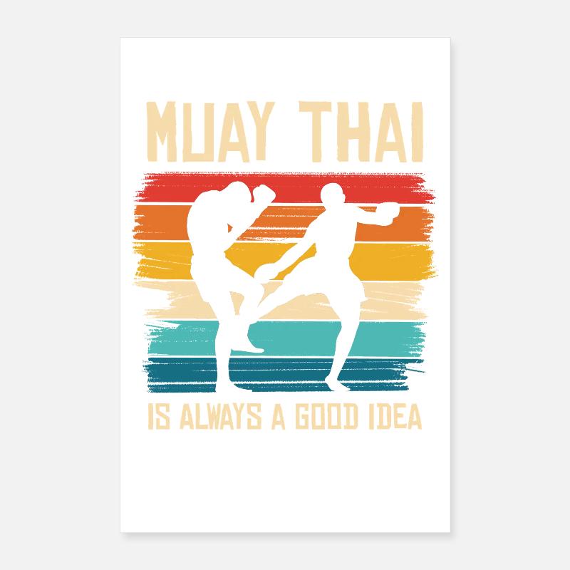 Vibe de combat rétro Muay Thai Poster 40 x 60 cm