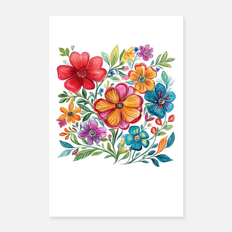 Couleurs de la fleur Explosion des couleurs Poster 40 x 60 cm