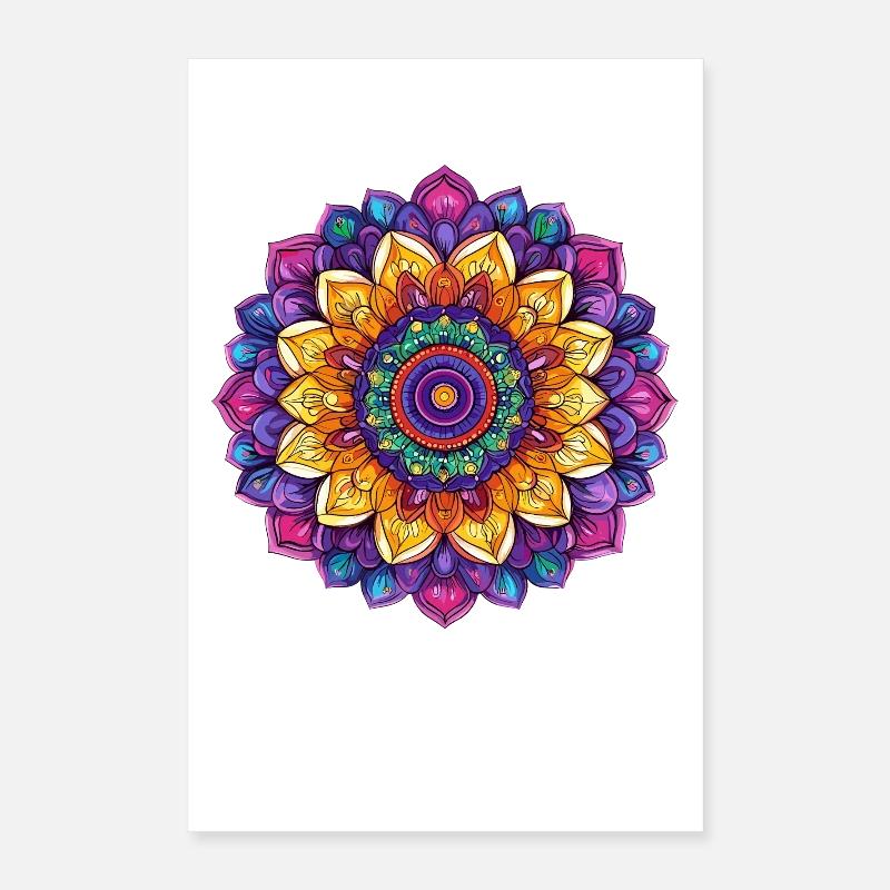 Jeu de couleur Kaleidoscope Mandala Poster 40 x 60 cm