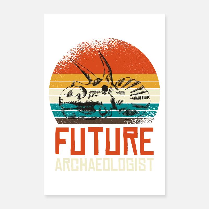 Future Archaeologist Fossil Skull Poster 16" x 24" (40x60 cm)