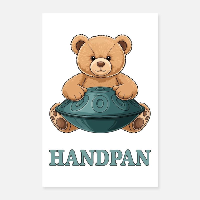 Handpan Teddy Bear Poster 40x60 cm