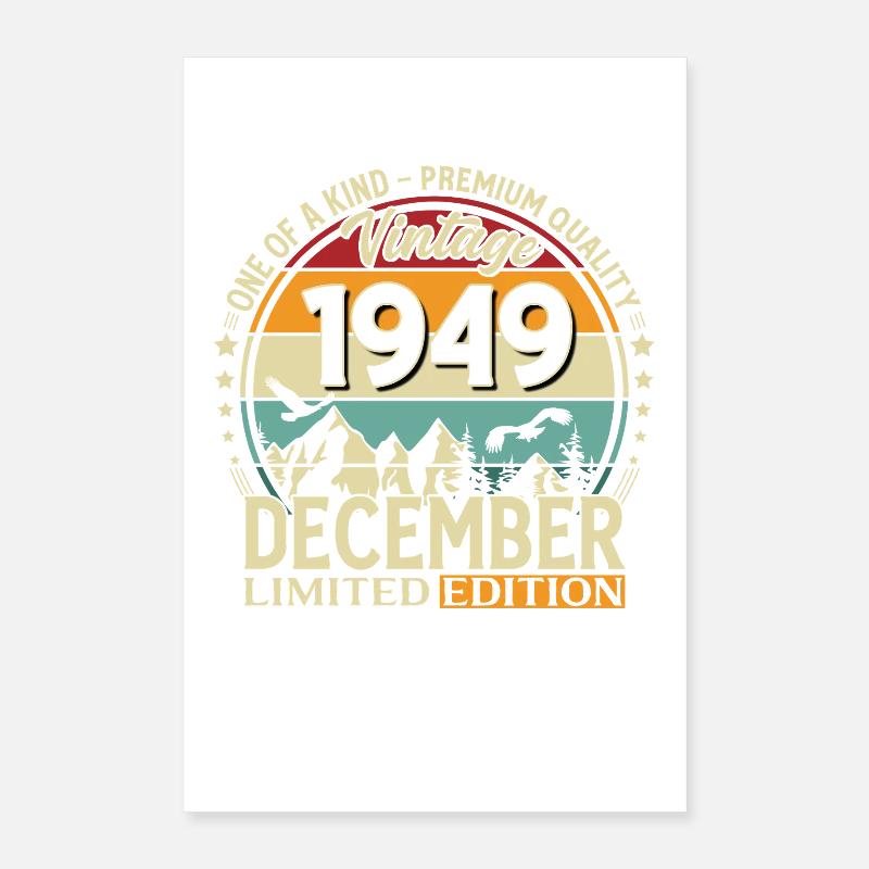 76. Geburtstag Geschenk Oldtimer Dezember 1949 Poster 40x60 cm