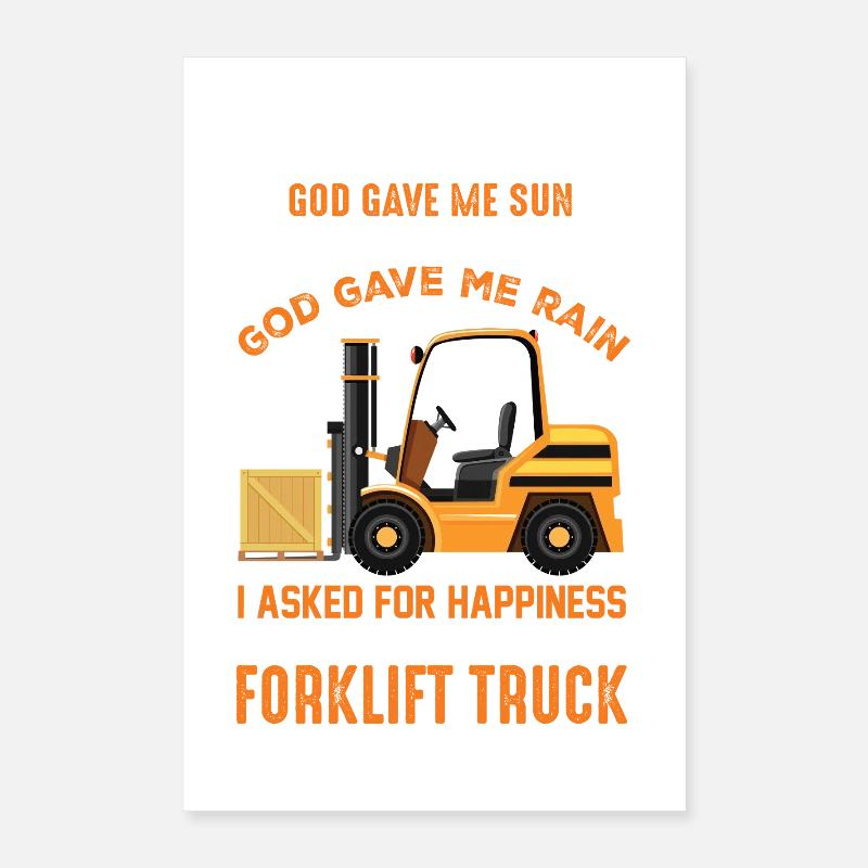 Gabelstapler Staplerfahrer Poster 40x60 cm