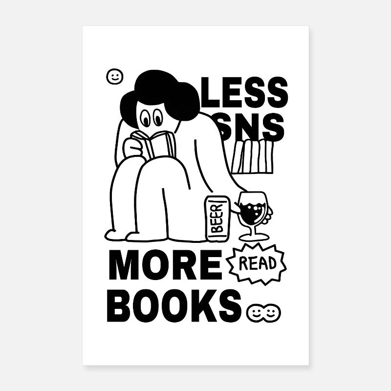  Bücher Lesen Design Poster 40x60 cm
