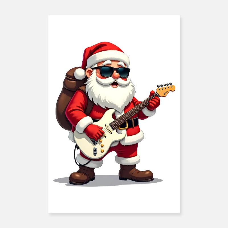 Weihnachtsrock-Santa Poster 40x60 cm