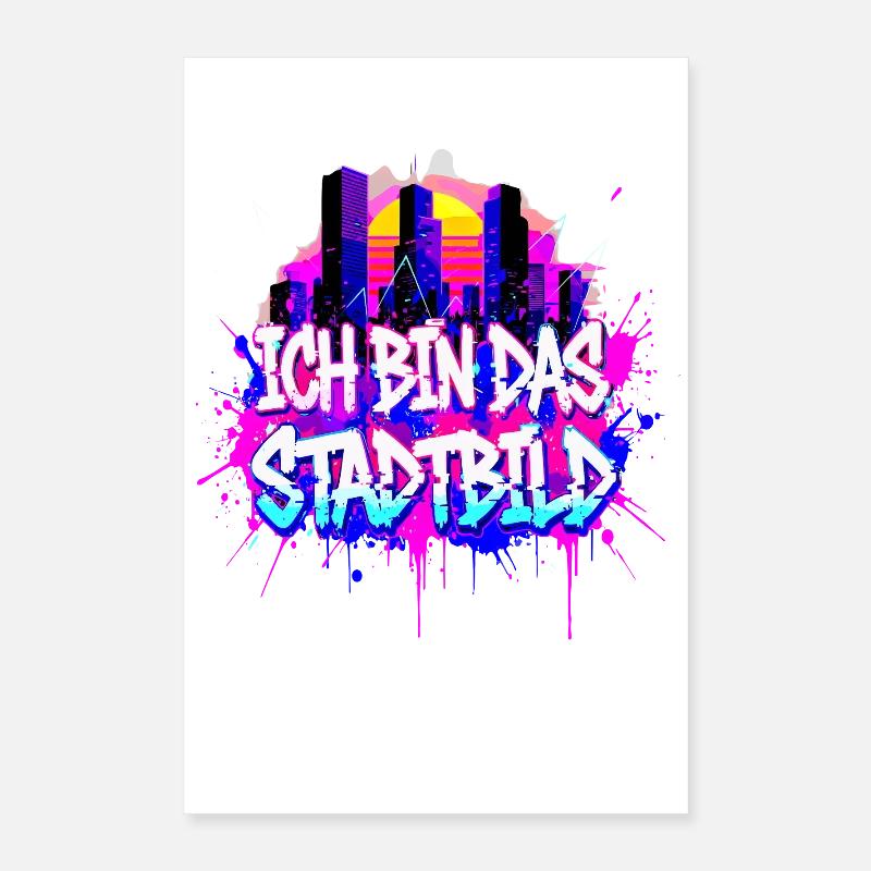 Synthwave Stadtbild - Ich Bin Das Stadtbild  Poster 40x60 cm