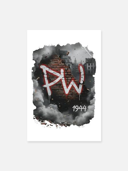 PW 1944 Aufstand Wandkunst - Poster 40x60 cm - Weiß