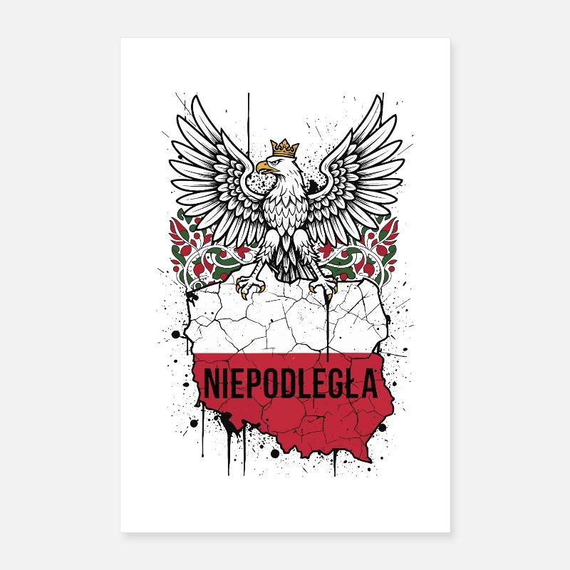 Independent Poland White Eagle Emblem Poster 16" x 24" (40x60 cm)