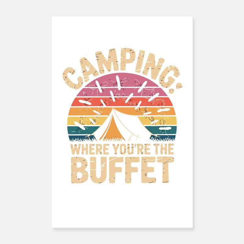 Camping Là où l’on est Le Buffet Lustiger Camping Poster 40 x 60 cm
