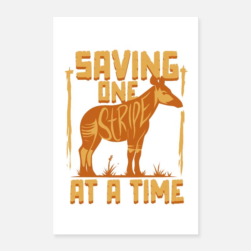 Okapi Tier Sauvegarder une bande à la fois Poster 40 x 60 cm