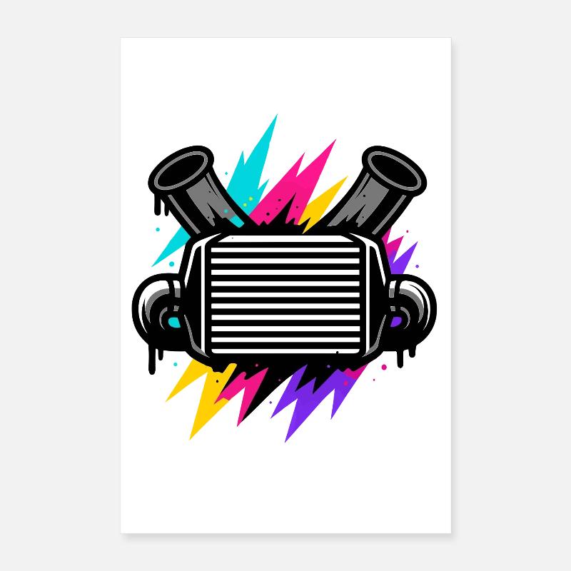 Neon car sound, tuning frame, driver name Poster 16" x 24" (40x60 cm)