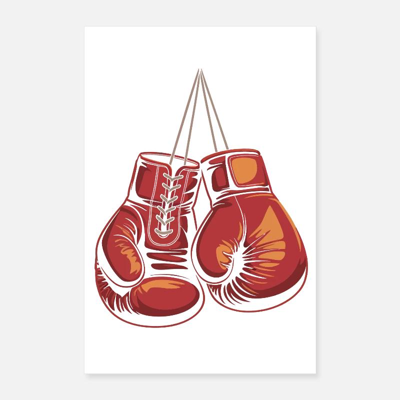 Rote Boxhandschuhe Illustration Poster 40x60 cm