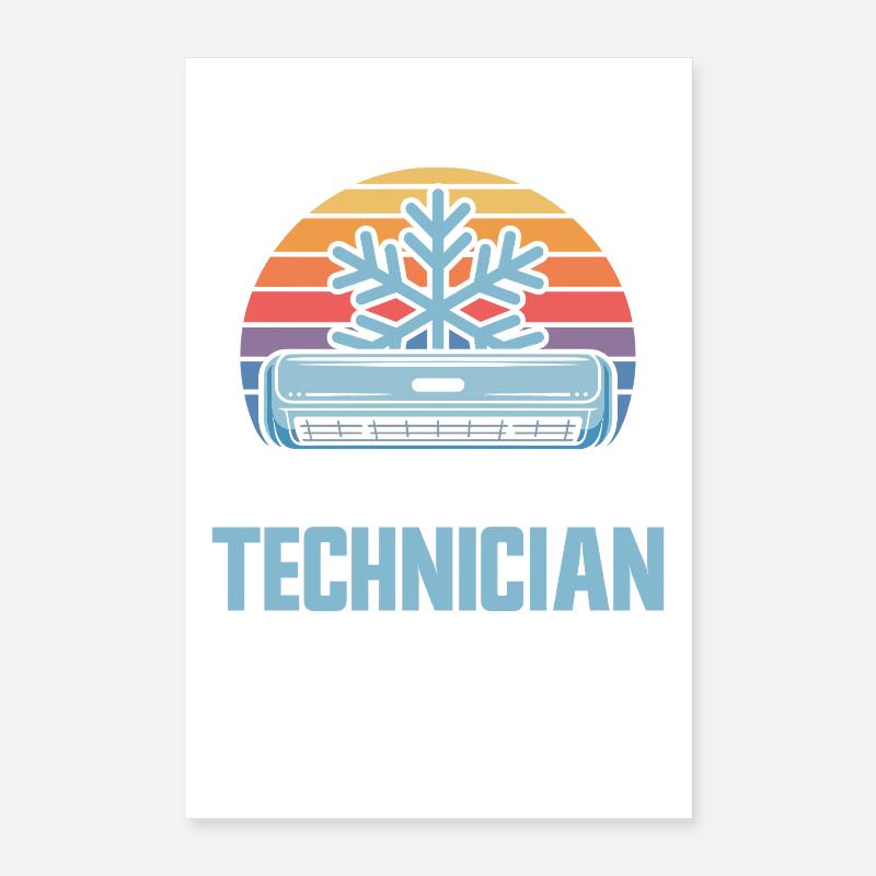 Technicien CVC Expert en climatisation rétro Professionnels du design Poster 40 x 60 cm
