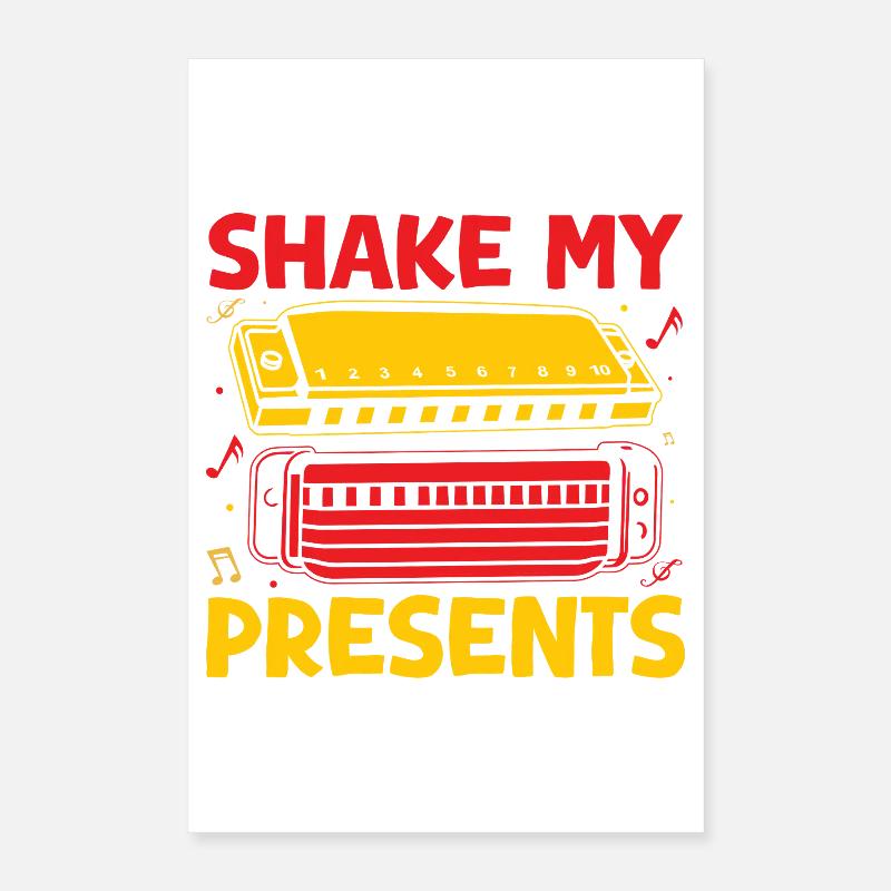 Harmoniciste drôle Shake My Present Harmonica Poster 40 x 60 cm