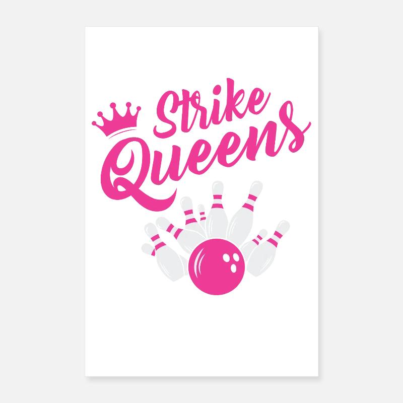 Conception de l’équipe de bowling Strike Queens Poster 40 x 60 cm