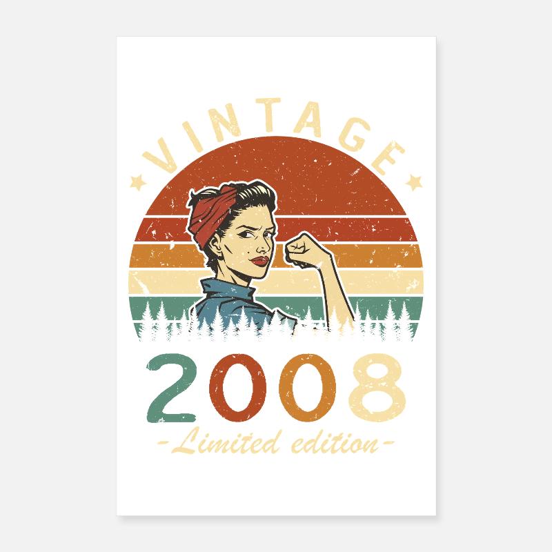 2008 Retro-Ehefrau-Geburtstagsgeschenk Poster 40x60 cm