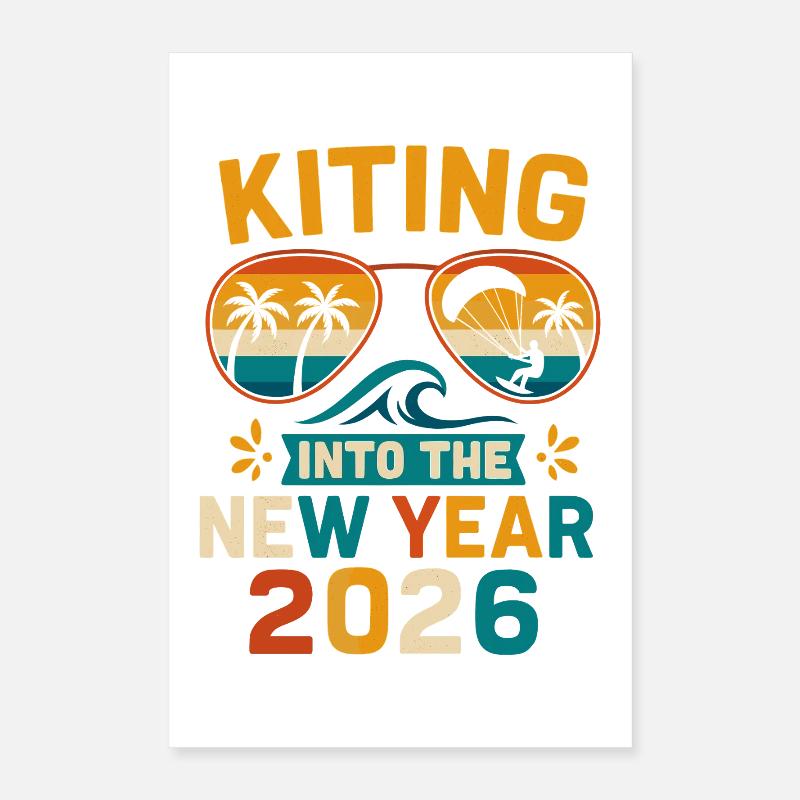 Kiting into the New Year 2026 Poster 16" x 24" (40x60 cm)