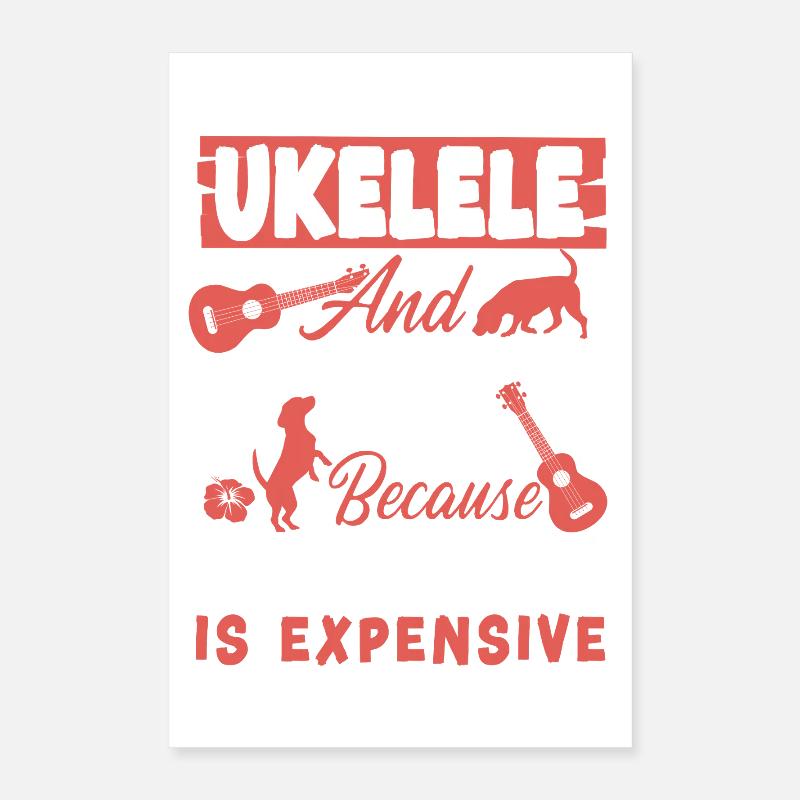 Ukulélé hawaïen ukulélé pour chien Poster 40 x 60 cm