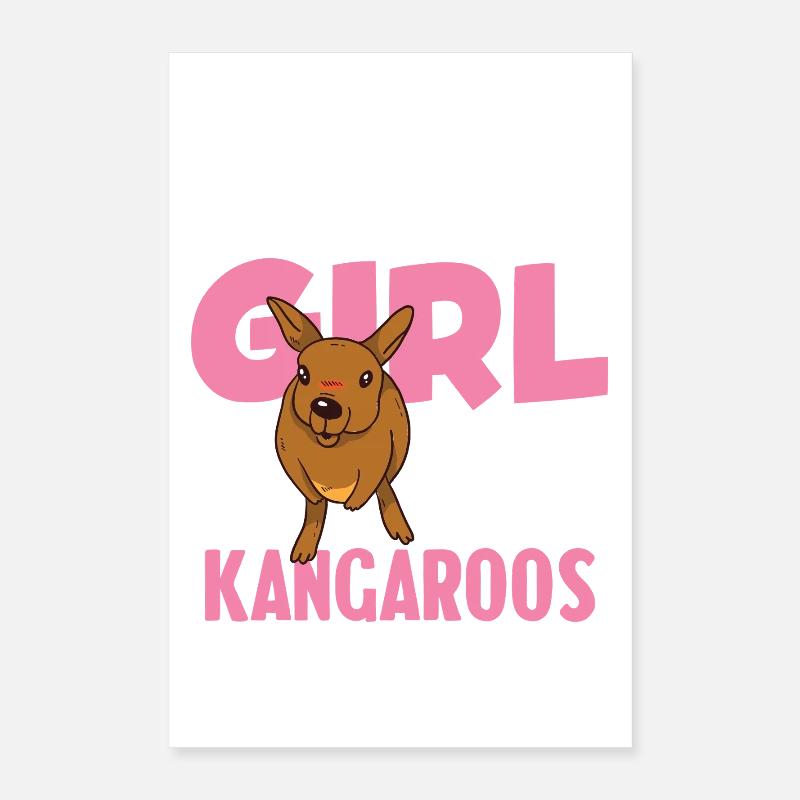 Nur ein Mädchen, das Kängurus liebt Poster 40x60 cm
