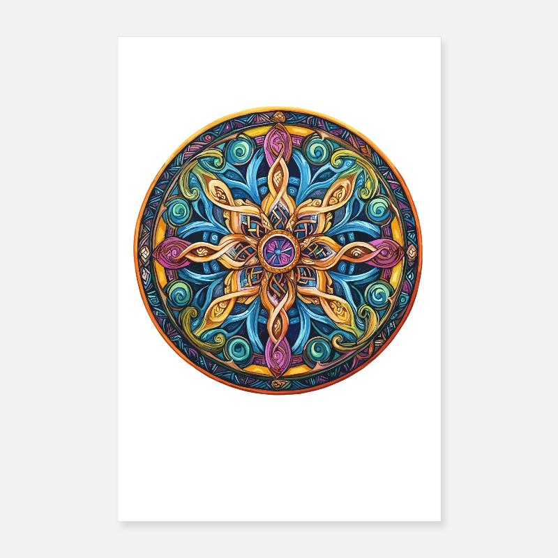 Mandala Fire Star Poster 16" x 24" (40x60 cm)