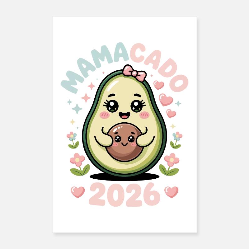 Maman 2026 Bébé enceinte Poster 40 x 60 cm