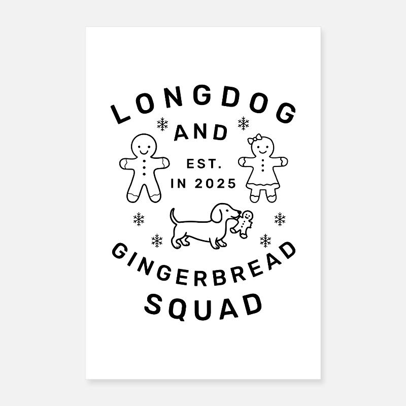 Longdog and Gingerbread Squad | Dackel Poster 40x60 cm