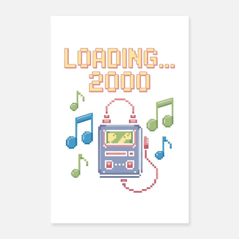Retro Pixel Design – Loading 2000 Poster 40x60 cm
