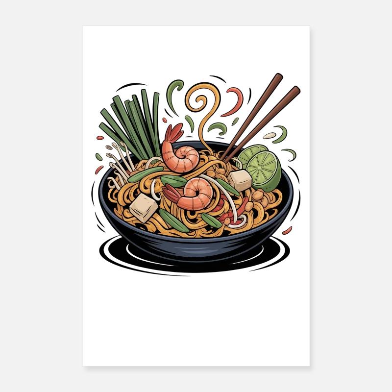 Spring ramen with shrimp and lime Poster 16" x 24" (40x60 cm)