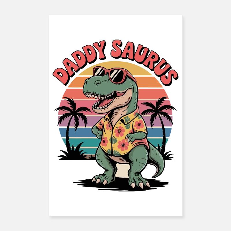 Daddy Saurus Dinosaurier Poster 40x60 cm