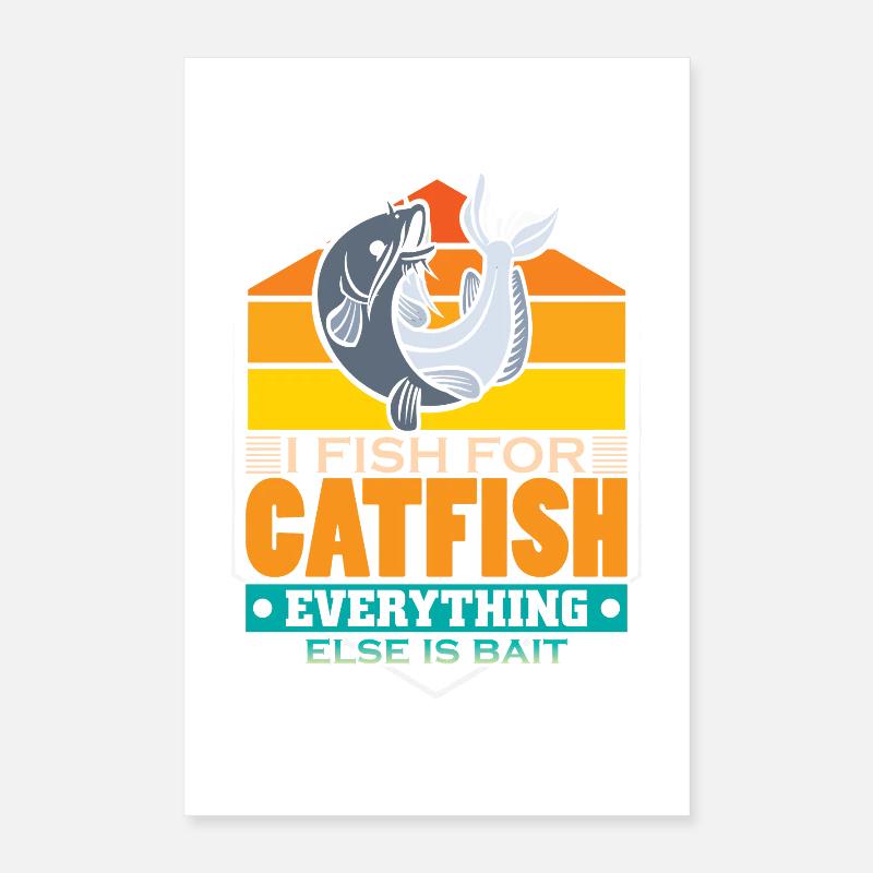 Poisson-chat pêcheur poisson-chat pêchent le poisson-chat Poster 40 x 60 cm