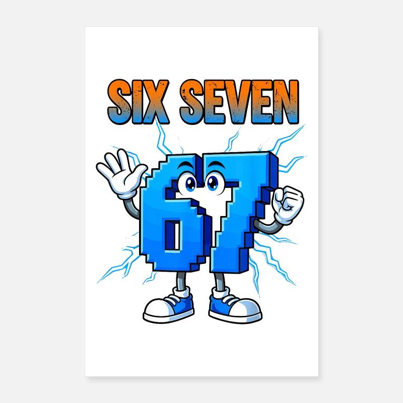 67 Gen Alpha Six Sieben Italienisch 6 7 Brainrot Poster 40x60 cm