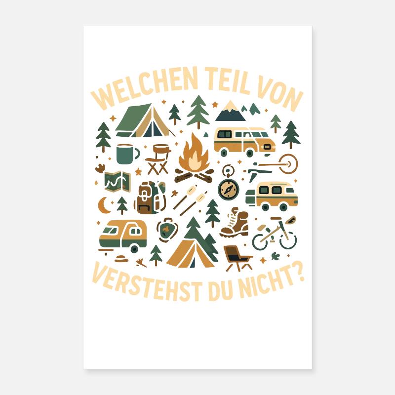 camping welchen teil verstehst, abenteuer spruch Poster 40x60 cm