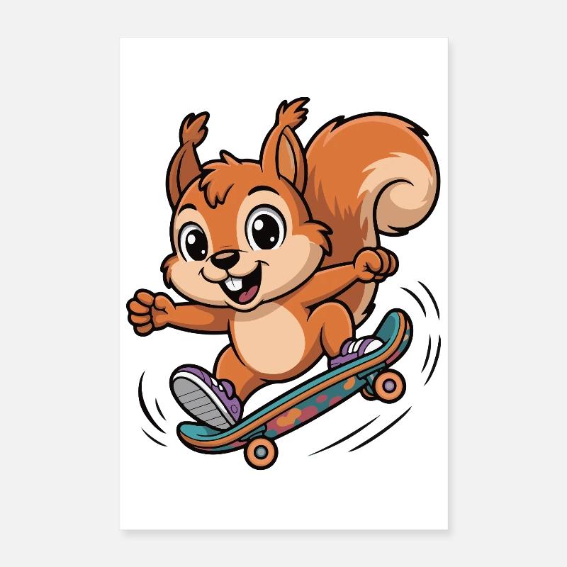 Skate-Eichhörnchen Sprinter Poster 40x60 cm