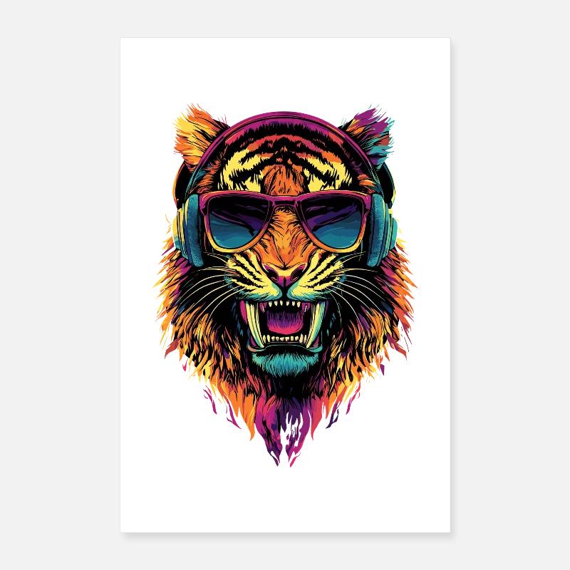 Saber-toothed tiger Smilodon Big cat Sabertooth tiger Poster 16" x 24" (40x60 cm)