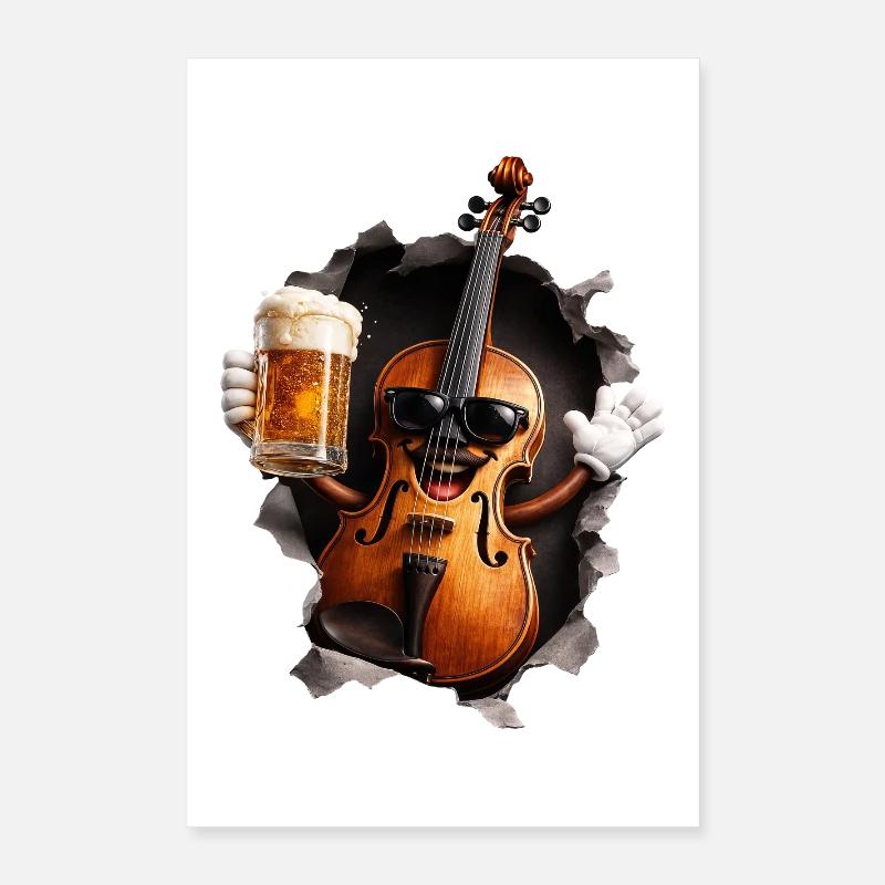 Violin Bier Poster 40x60 cm